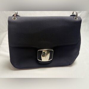 Authentic Salvatore Ferragamo Black Nylon Shoulder Bag – Classic & Timeless